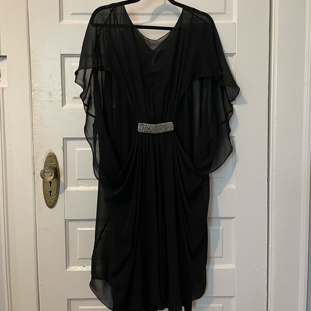 Vintage Rickie Freeman for Teri Jon Black Flowy Gown in US size 16